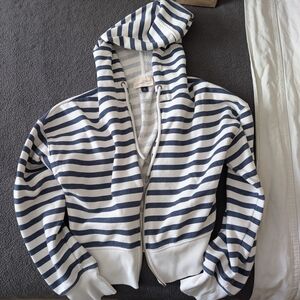 Universal Thread Navy and White Striped Hoodie